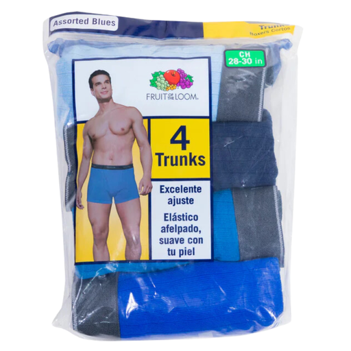 CAB BOXER FRUIT OF THE LOOM TRUNK AZULES 4P BLTR7CM