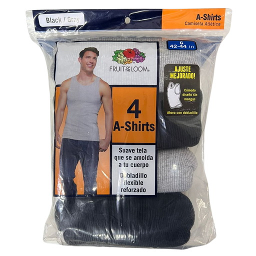 CAB CAMISETA FRUIT OF THE LOOM ARCA GRIS/NEGRO 4P 2601M